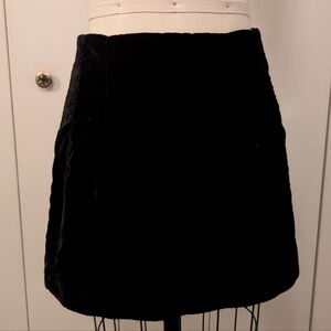 Zara Black Velvet Mini Skirt